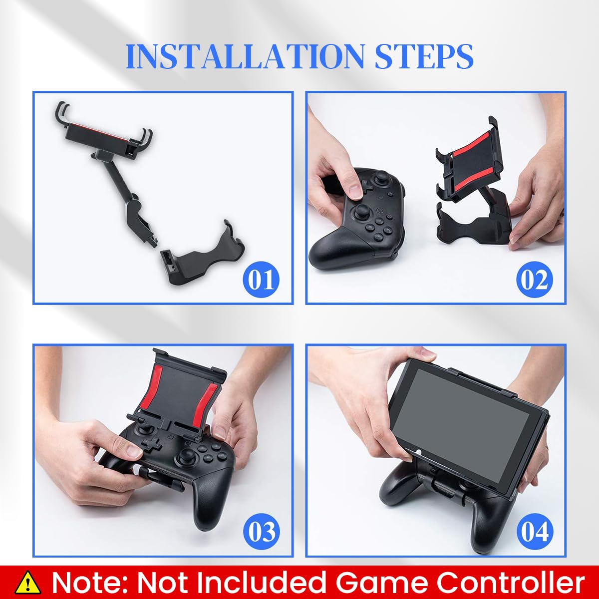 ZORBES Adjustable Gamepad Holder with Controller Holder for Switch/OLED/Lite 2 In 1 Gaming Holder for Switch Official Pro Controller ZORBES Adjustable Gamepad Holder with Controller Holder for Switch/OLED/Lite 2 In 1 Gaming Holder for Switch Official Pro Controller